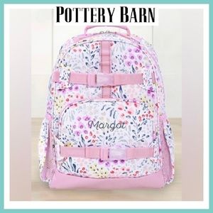 Pottery Barn McKenzie Field Floral Backpack Light Pink Large Capacity Kids Youth